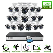 ZOSI 16CH 5MP Lite DVR Wired Security 1080P Camera System CCTV 120ft IR Night 4T