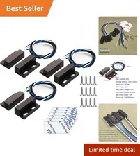 3 Sets Black Magnetic Door Contact Reed Switches—Ideal for Security Systems