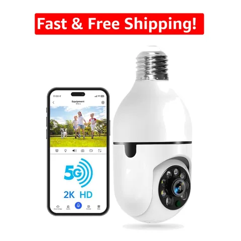 Wireless Light Bulb Security Camera – 2K HD, Human Detection & Alexa Compatible