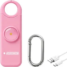 Rechargeable Personal Safety Alarm, 130Db Emergency Siren with LED Flashlight, P