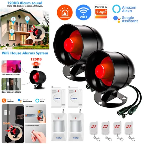 Works with Tuya Smart WIFI Security Alarm System 110dB Wireless Loud Siren Horn