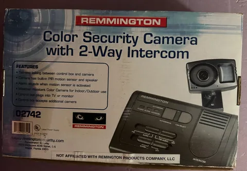 vintage Remington security camera system 2 way intercom, model 02742 motion PIR