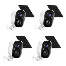 4 Pack 2K Solar Security Cameras Wireless Outdoor Home Surveillance System