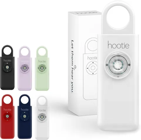 Hootie Personal Safety Alarm for Women, Men, & Kids - Keychain Alarm, White 