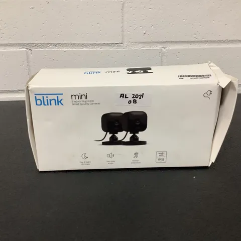 Blink Mini HD Indoor Wi-Fi IP Cameras 2-Pack Black, Alexa, Motion, 2-Way