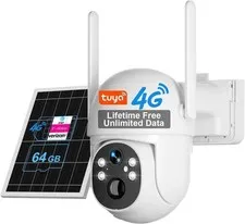 4G LTE Cellular Solar Security Camera, Lifetime Free Unlimited Data, No Month...