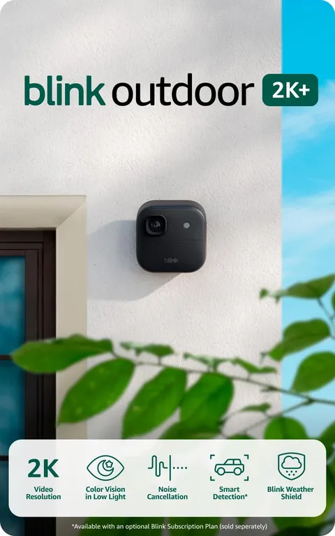 Blink Outdoor 2K+ Wireless Smart Security Camera System 1 Cam Black Battery