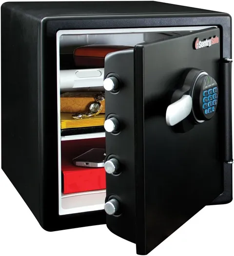 Fireproof Waterproof Steel Safe with Keypad, Interior Lighting & Shelves 1.23 Cu