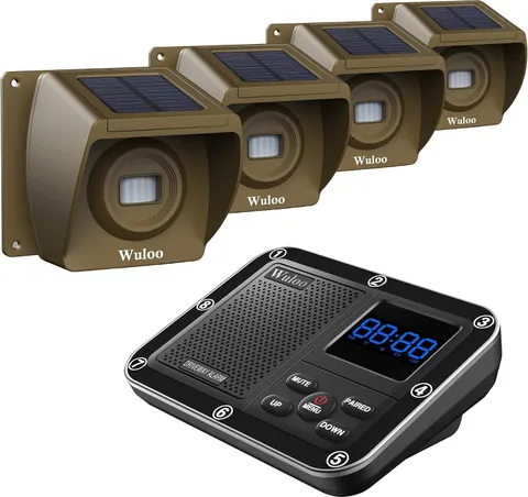Solar Driveway Alarm Wireless outside 1800Ft Range, Outdoor Motion Sensor & Dete