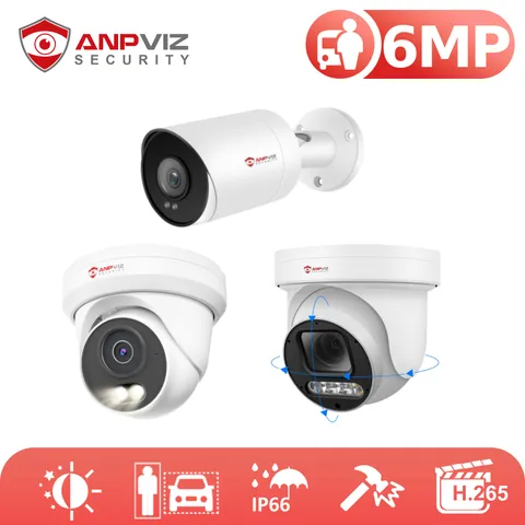 Anpviz 6MP Turret Bullet PTZ PoE IP Security Camera Outdoor Audio Color Night Vi