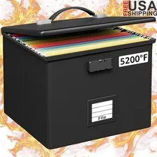 Fireproof File Box W/ Combination Lock Water Resistant Portable Organizer New