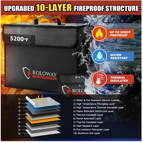 Upgraded 10-Layer Fireproof Bag 17 x 12 inches
