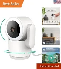 Luna 2K Indoor Cameras for Home Security, 2.4GHz & 5GHz WiFi, 360-Degree Pan-...