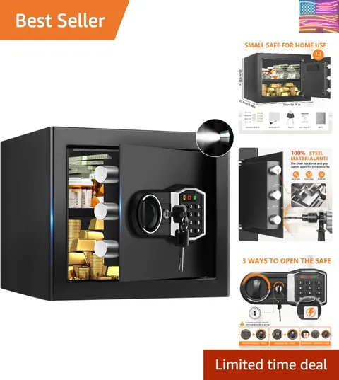 1.3 Cub Small Fireproof for Home, Security Anti-Theft Fire Proof Box with Spa...
