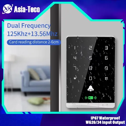 Dual RFID 125Khz+13.56MHz NFC Reader Outdoor Access Control Keypad IP67 Waterpro