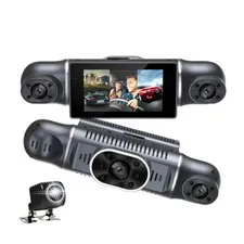 Car DVR Dash Cam 3 Lens Loop Video Recorder Night Vision Parking Reverse Camera
