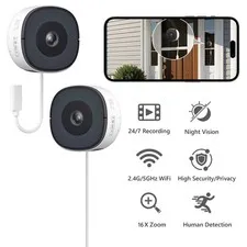 2Pcs Wansview 2K Window Camera WiFi 2.4/5GHz Color Night Vision Through Window