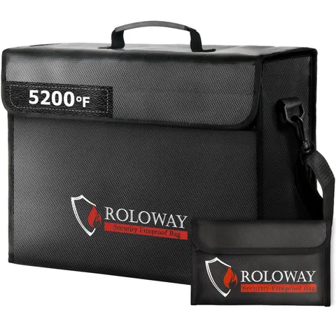 Large Fireproof Bag 5200 Heat Insulated 17x12x5.8 Document Cash Safe