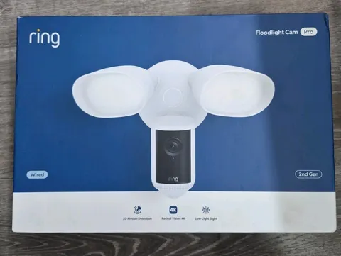 Ring Floodlight Cam Pro Wired 2nd Gen Retinal 4K White NEW