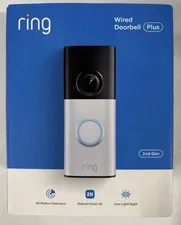 Ring Wired Doorbell Plus 2nd Gen Retinal 2K, 3D Motion Detection, Low-Light