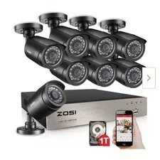 ZOSI 5MP Lite 8CH DVR 1080P Security Camera System with Hard Drive 1TB Outdoor