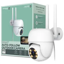 Outdoor Camera 1080P - Auto-Follow PTZ Security Cam, White (1-Pack)