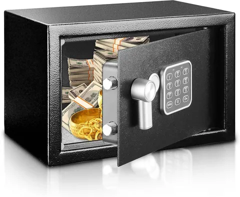 High Security Premium Steel Digital Safe Box Home Office Money Safety Box 2 Keys