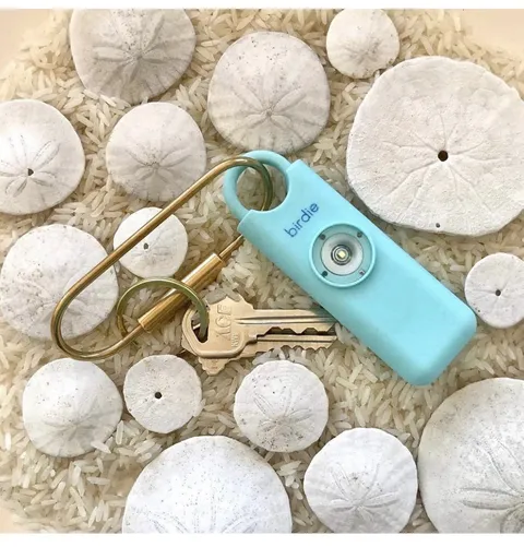 She's Birdie Personal Safety Alarm With Flashing Strobe Light Aqua Blue New