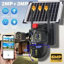 Camara De Seguridad Solar Inalambricas Para Exterior Con Vision Nocturna y Audio