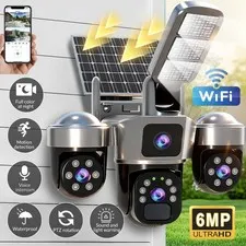 Solar Security Cameras Wireless Outdoor WiFi PTZ Auto Tracking Surveillance LOT