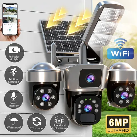 Solar Security Cameras Wireless Outdoor WiFi PTZ Auto Tracking Surveillance LOT