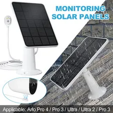 360° 4W Solar Panel Charger for Arlo Pro 3/Pro 4/Ultra 2 Essential Spotlight 5V