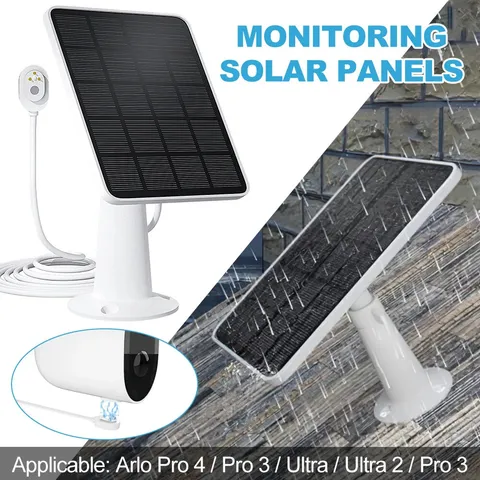 360° 4W Solar Panel Charger for Arlo Pro 3/Pro 4/Ultra 2 Essential Spotlight 5V