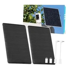5V 8W Solar Panel for Security 2 Pack AOV USB-C & Micro_USB & DC 3.5mm*1.35mm