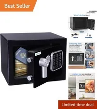 Compact  Steel Safe Box | Electronic & Key Access - Perfect for Home Use