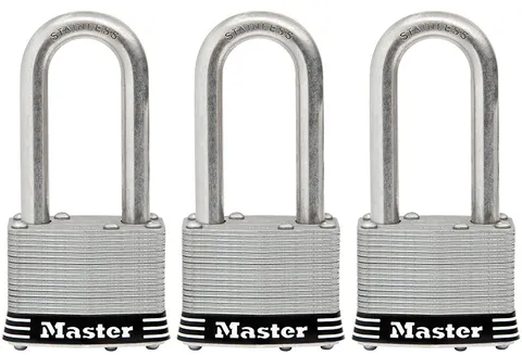 Master Lock Padlock, Laminated Stainless Steel Lock, 1-3/4 in. Wide, 1SSTRILH (P