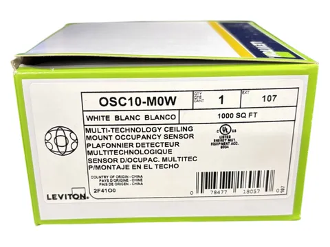 LEVITON OSC10-M0W, DECORA, CEILING MOUNT OCCUPANCY SENSOR, WHITE