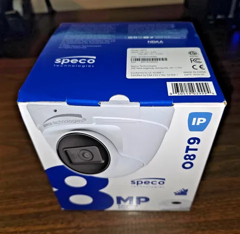 Speco 8MP (4K) H.265 2.8mm 98' IR IP Turret Camera w/ Advanced Analytics - NEW!