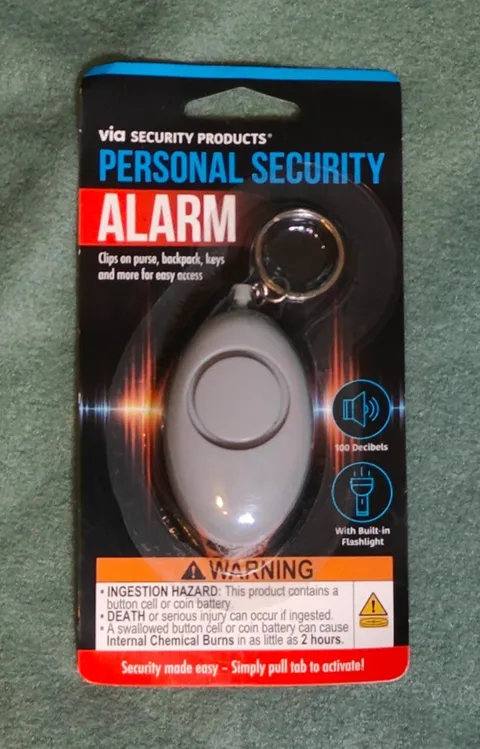 Via Security Products Personal Security Alarm 100dB Keychain LED Flashlight New