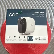 Arlo Essential Wire-Free Spotlight Camera 1080p Color Night Vision Wi-Fi VMC2030
