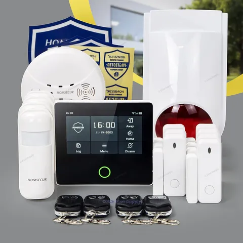 HOMSECUR Wireless WIFI 4G 2G LCD Home 4.3" Alarm System Touch Screen