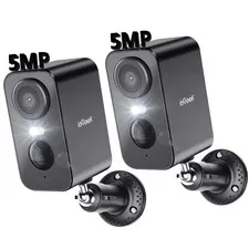 2PCS ieGeek Outdoor 5MP Security Camera Wireless Battery Powered WiFi CCTV Cam