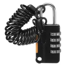 Luggage Lock, 4 Digit Combination Padlock with Flexible Black Cable (90cm)