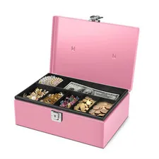 Flexzion Cash Money Tray And Lock - Metal Money For Cash Storage Secure Latch
