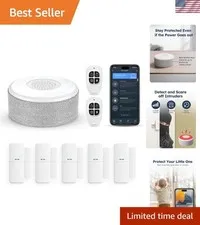 WiFi Door Alarm System, 8-Piece DIY Wireless Alarm Kit with Door Sensors | 12...