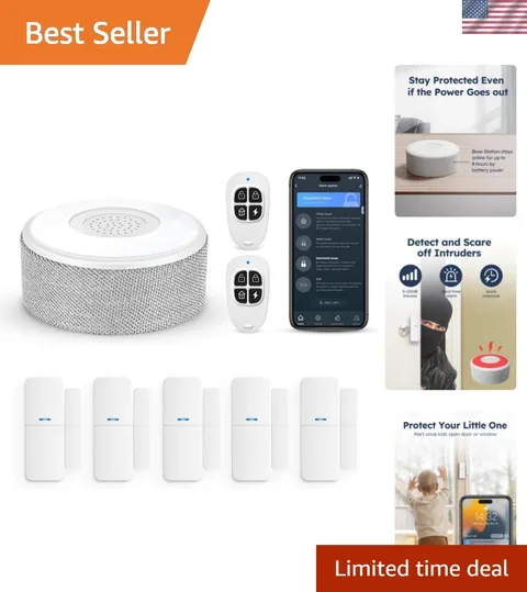 WiFi Door Alarm System, 8-Piece DIY Wireless Alarm Kit with Door Sensors | 12...