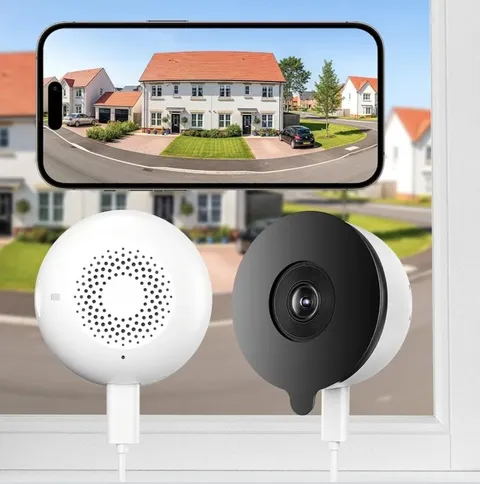 3MP 2K WiFi Window Camera 2 Pack with Color Night Vision.