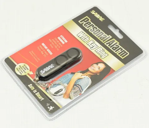 Sabre Personal Alarm Keychain Black 110 Db Audible Up To 300' PA-01 - NEW