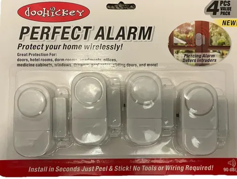 Doohickey Perfect Alarm 4 Pack Wireless Self Adhesive Magnetic Door Alarm 90dB