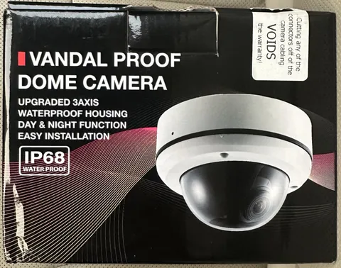Vandal Proof Security Dome Camera 2-4mp Hi res IP68 Outdoor rated Water Proof